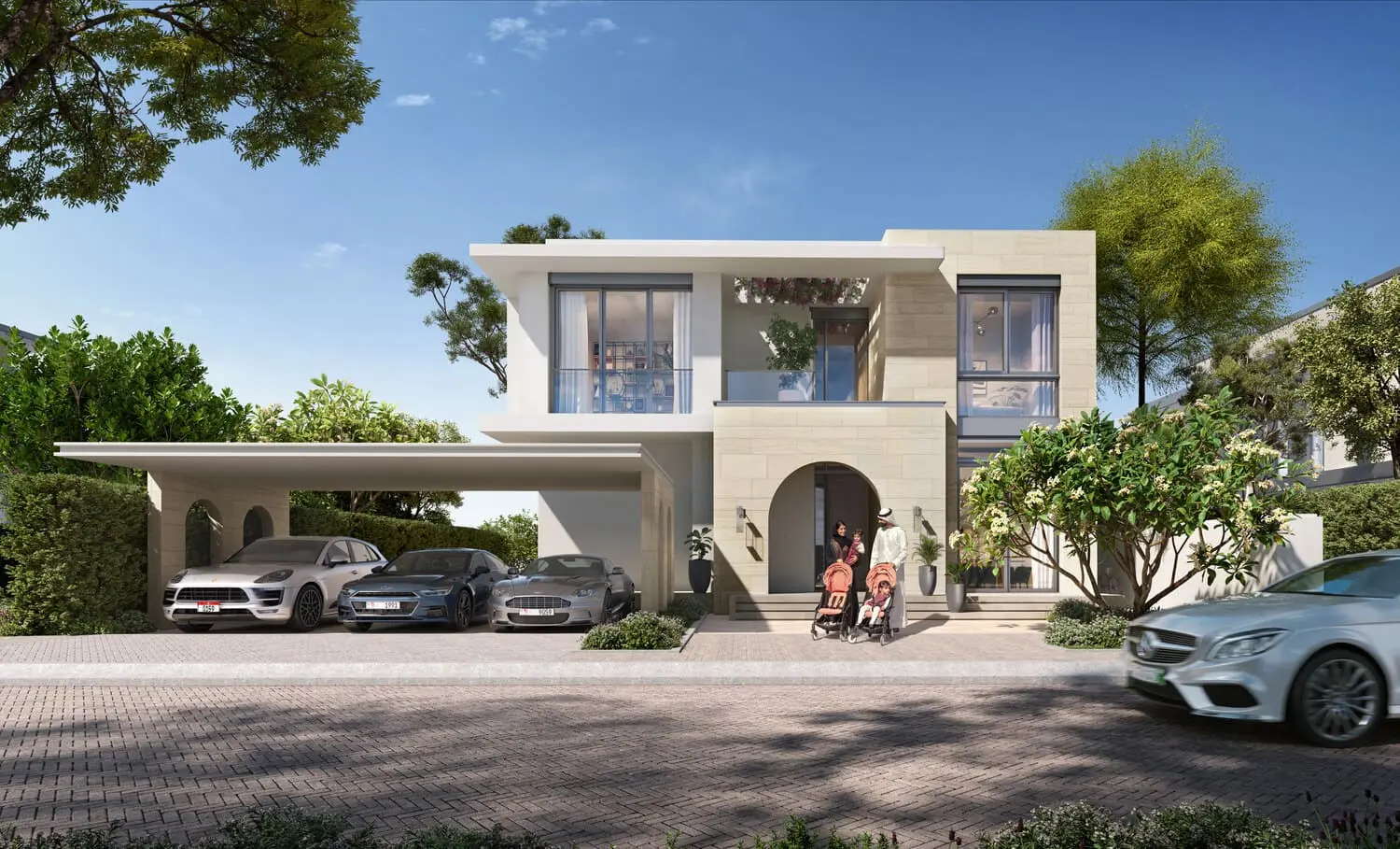 Elegant coastal villa exterior at Ramhan Island Villas Phase 2 & 3 in Abu Dhabi