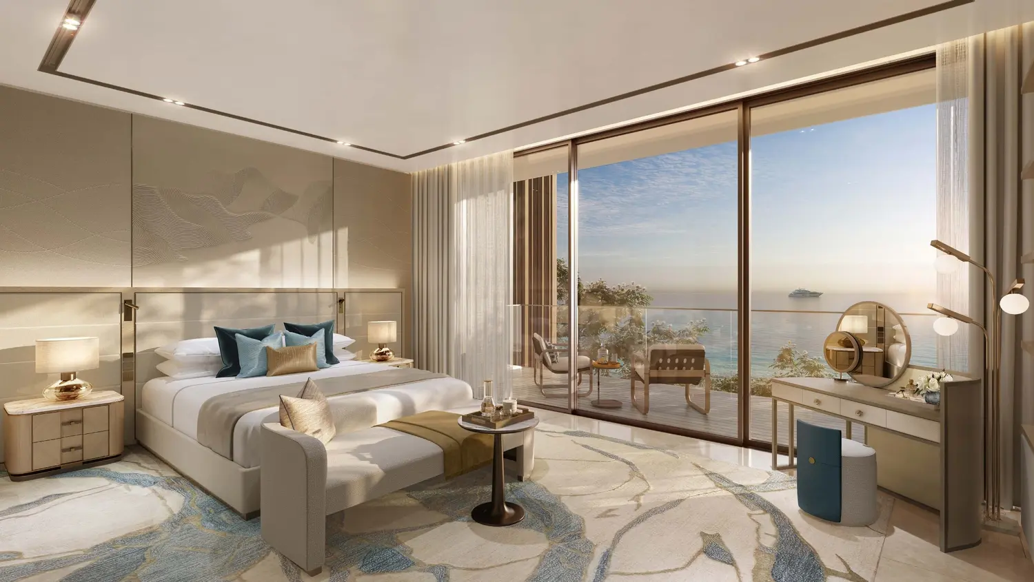 Bathroom interior at SHA Residences Emirates residence, Al Jurf, Abu Dhabi, featuring spa-like finishes and natural materials