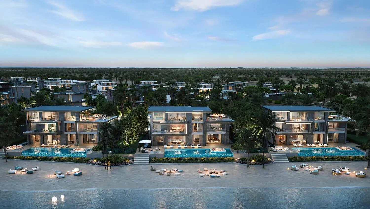 Private pool terrace exterior, Jacob and Co Beachfront Living residence