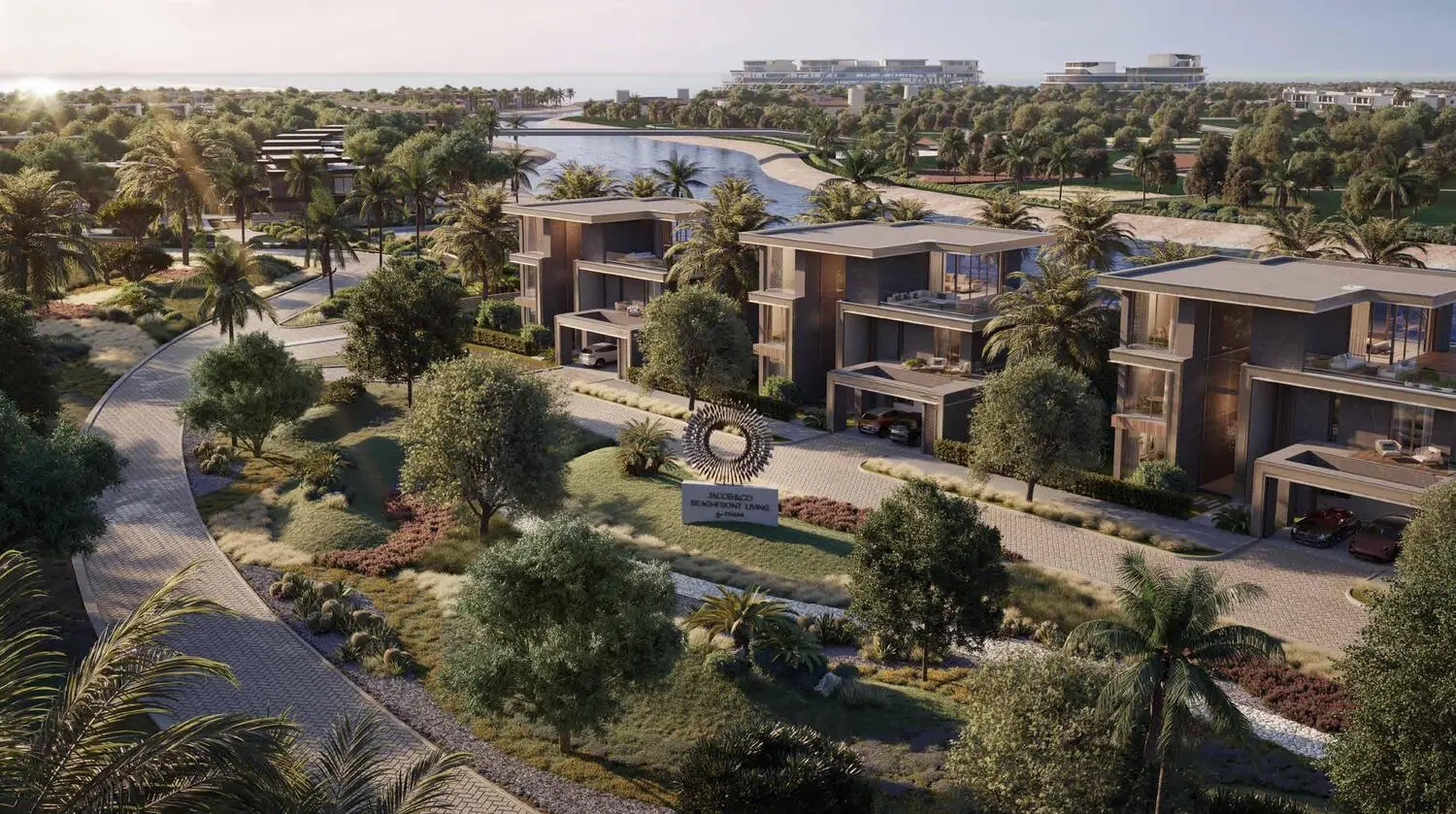 Sky mansion exterior view, Jacob and Co Beachfront Living community