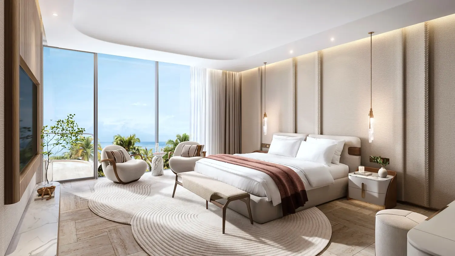 Home office interior within SHA Residences Emirates residence, Al Jurf, Abu Dhabi, suited to flexible island living