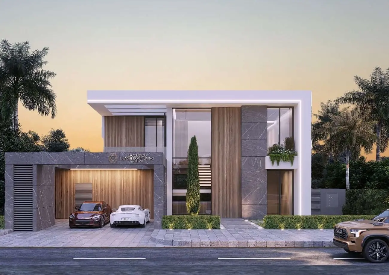 Beach club exterior architecture, Jacob and Co Beachfront Living