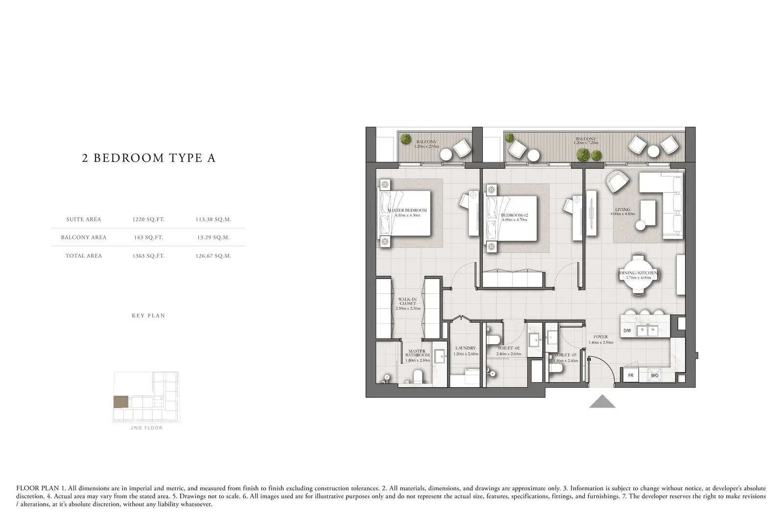 2 Bedroom Apartment floor plan