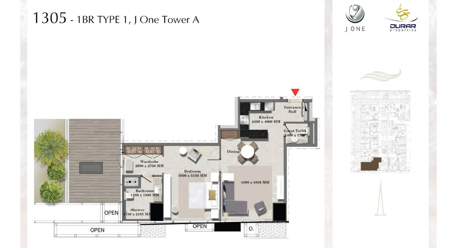1 Bedroom Apartment floor plan