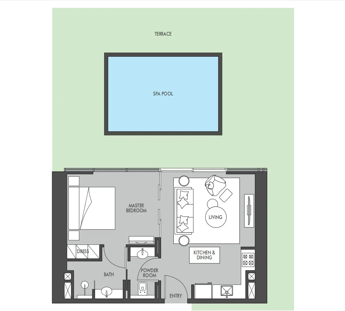 1 Bedroom apartments - The Waterway