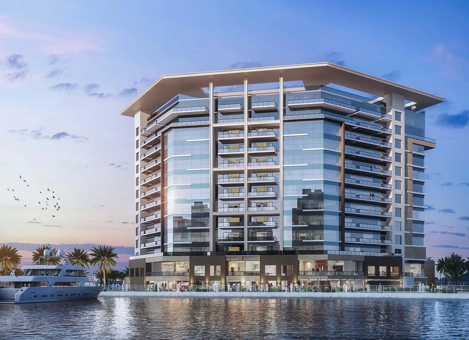 Aerial master plan of Yas Bay Residences Abu Dhabi with integrated waterfront living, communal parks, and prime real estate development areas.
