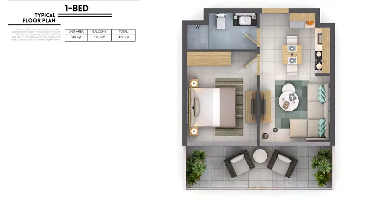 1 Bedroom Apartment floor plan