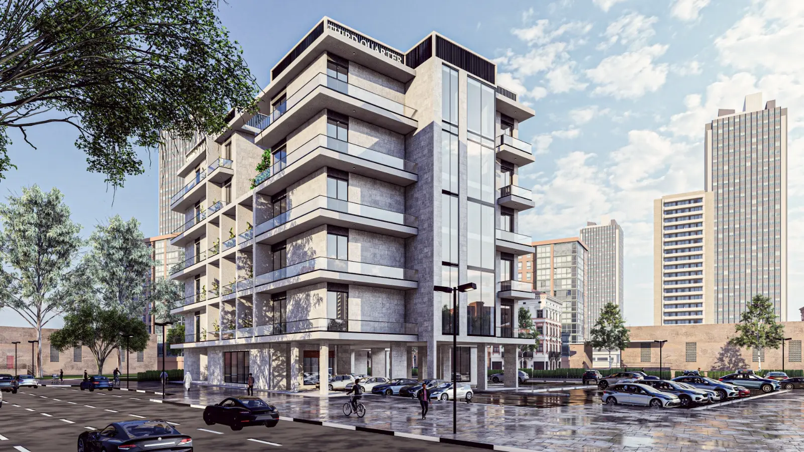 Al Reeman Gate exterior in Al Shamkha Abu Dhabi with elegant residential towers and structured development layout