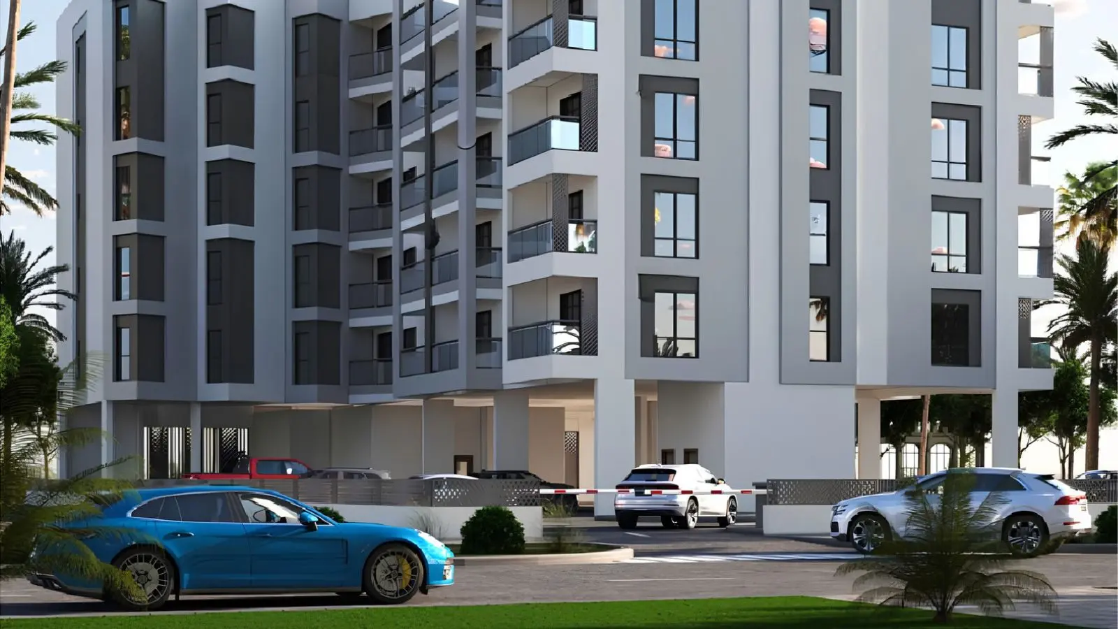 Al Reeman View apartment exteriors in Al Shamkha showcasing contemporary design and family-friendly community settings.