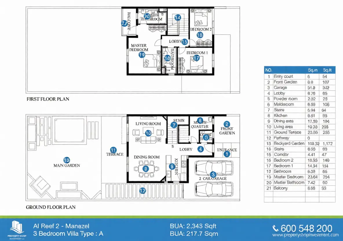 3 Bedroom Villa floor plan