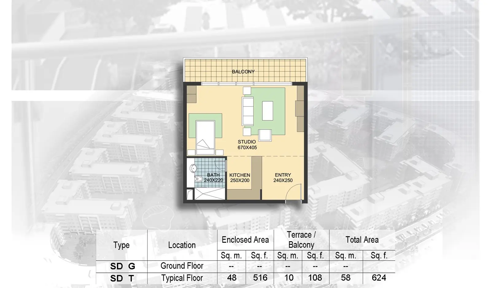 Studio Apartment floor plan