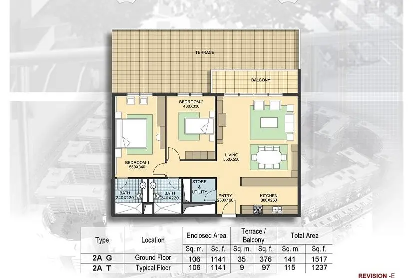 2 Bedroom Apartment Type 2A