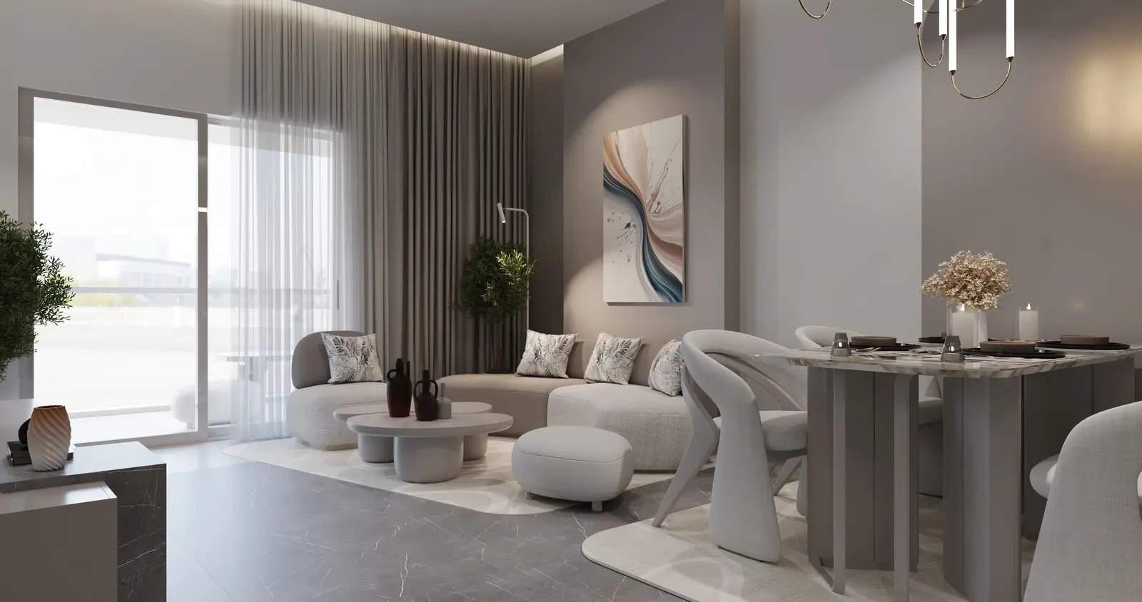 ICONA Residence Al Reeman Abu Dhabi modern interior spaces designed for comfort, functionality, and family living
