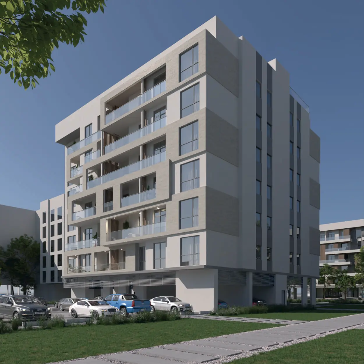 ICONA Residence Al Reeman Abu Dhabi exterior view showcasing contemporary architecture and modern residential design