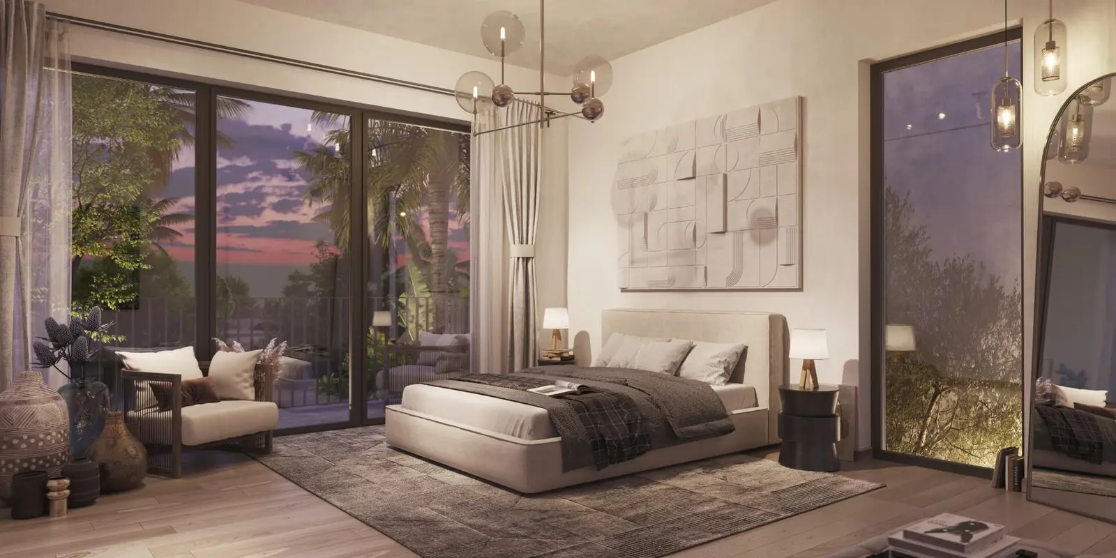 Qasr Al Jurf 3B at Al Jurf Abu Dhabi featuring stylish bedrooms and refined residential interior architecture