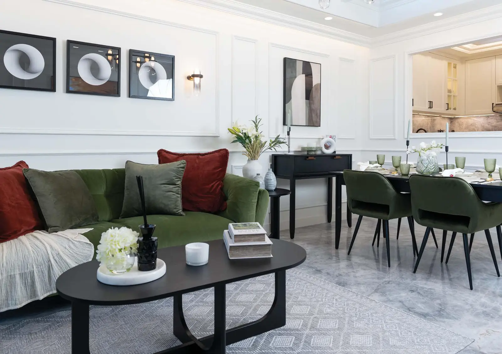 Bab Al Qasr Garden Residence 65 Masdar City Abu Dhabi modern dining area with branded residential finishes