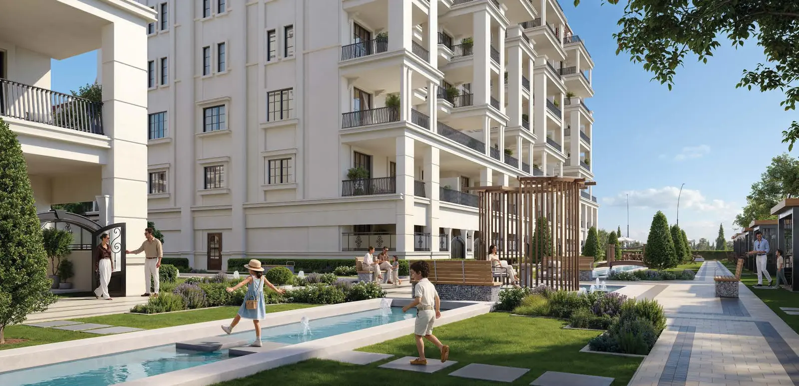 Bab Al Qasr Garden Residence 65 Masdar City Abu Dhabi luxury residential façade with landscaped surroundings