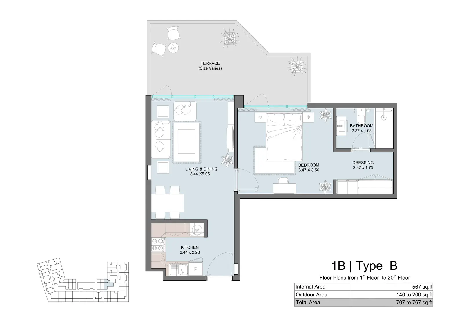 1 Bedroom Apartment Type B