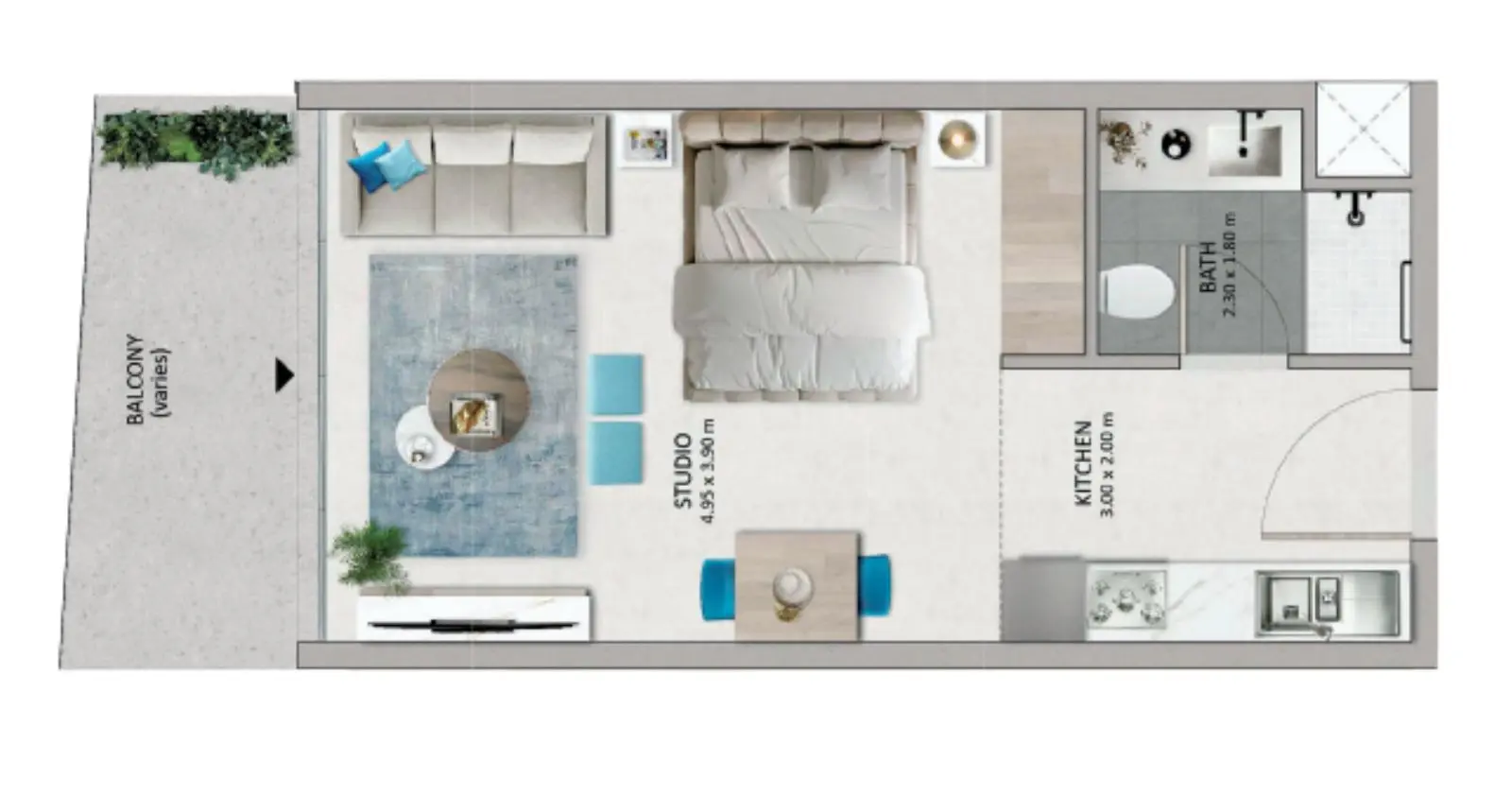 Studio Apartment floor plan