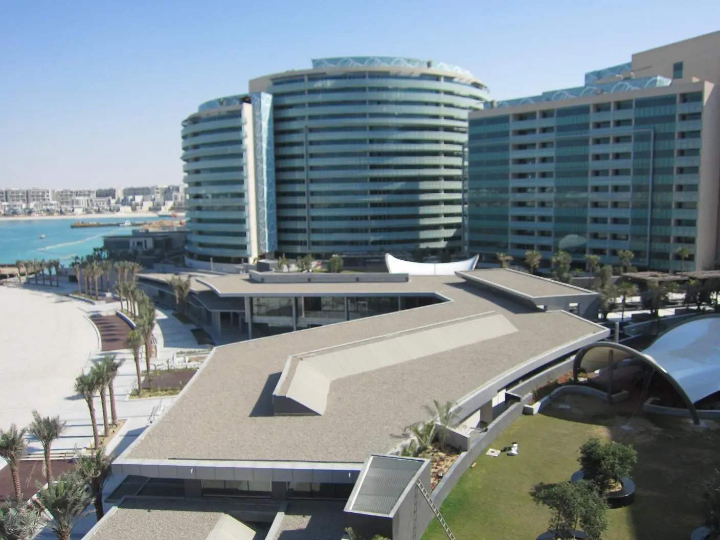 Beautiful sunset over Al Muneera promenade at Al Raha Beach Abu Dhabi waterfront living.