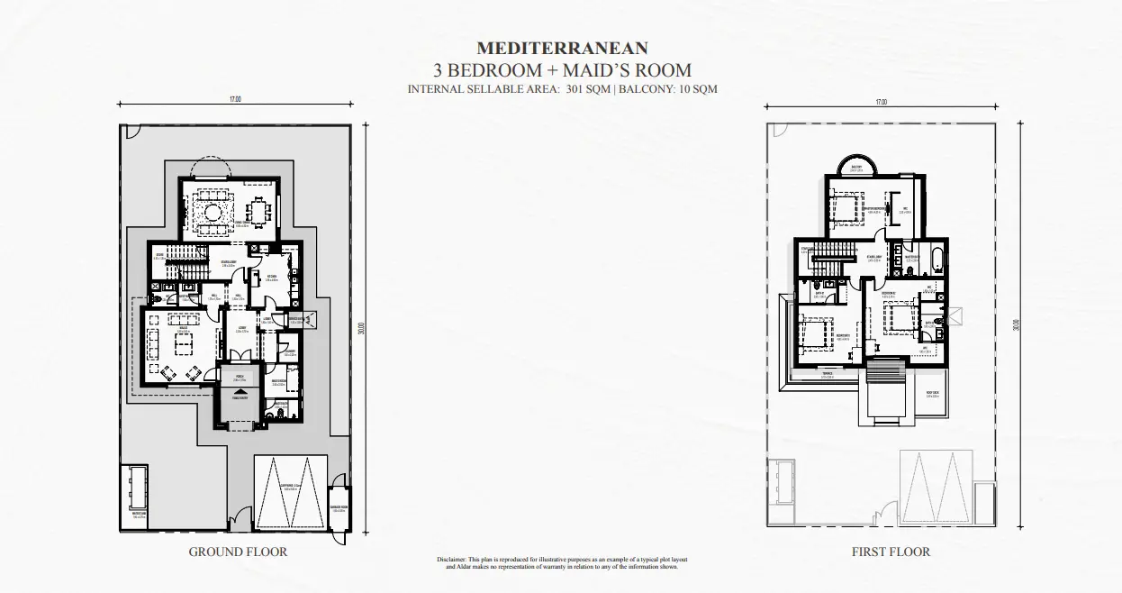 3 Bedrooms + Maid floor plan