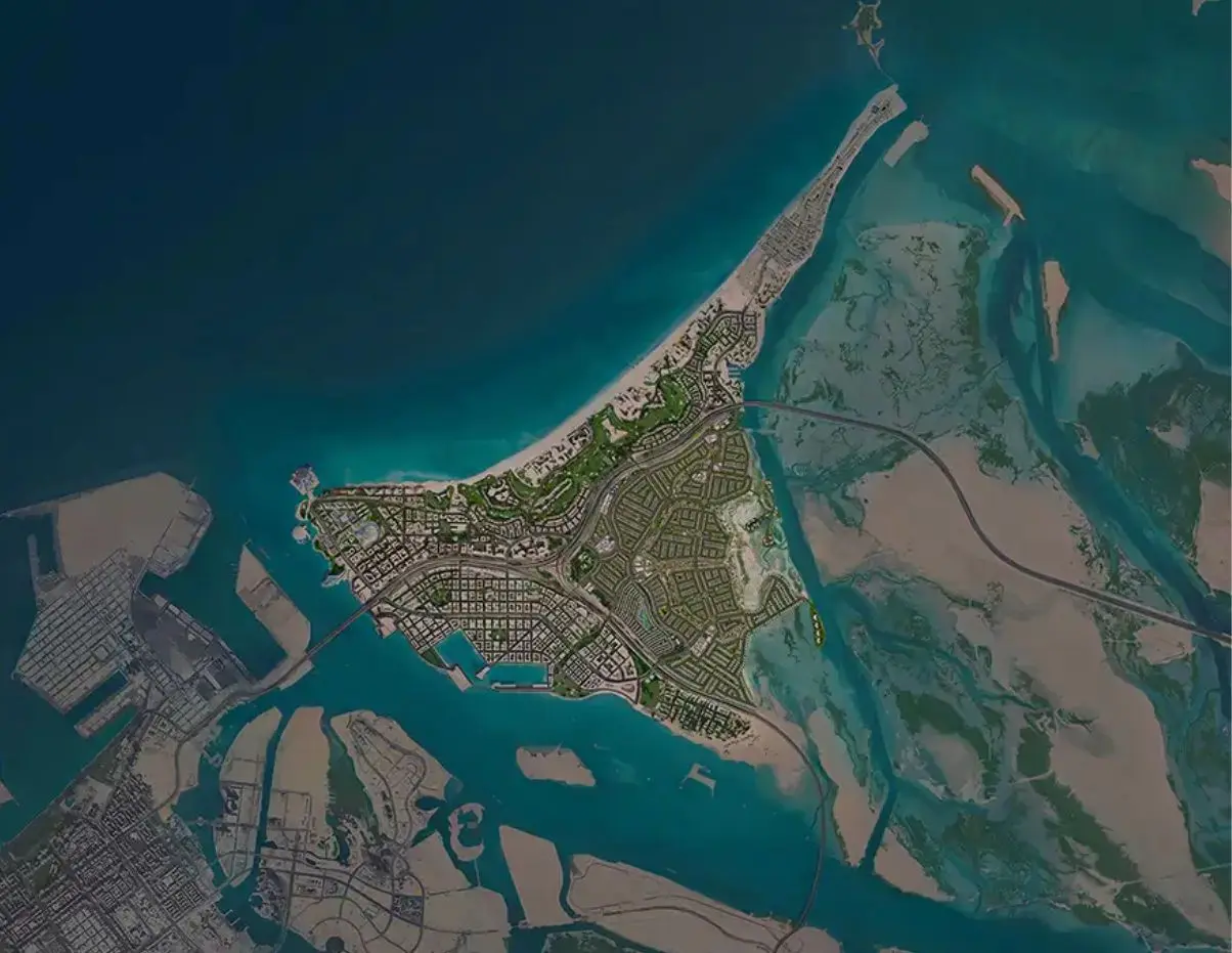 Master plan of Manarat Living III on Saadiyat Island, Abu Dhabi showcasing contemporary residences, landscaped courtyards, wellness amenities, and community spaces.