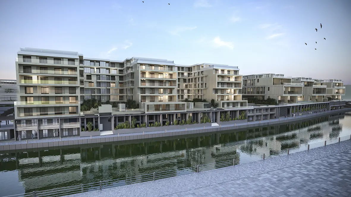 Resort-style swimming pool and outdoor recreation area at Al Raha Lofts 2 Abu Dhabi