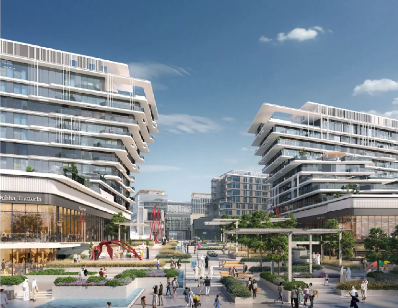 Master plan of Louvre Abu Dhabi Residences at Saadiyat Grove featuring luxury residences, landscaped spaces, and cultural attractions in Abu Dhabi.
