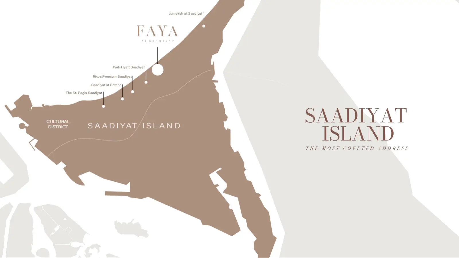 Comprehensive master plan layout of Faya Al Saadiyat showcasing luxury townhouse plots and green community parks in Abu Dhabi.
