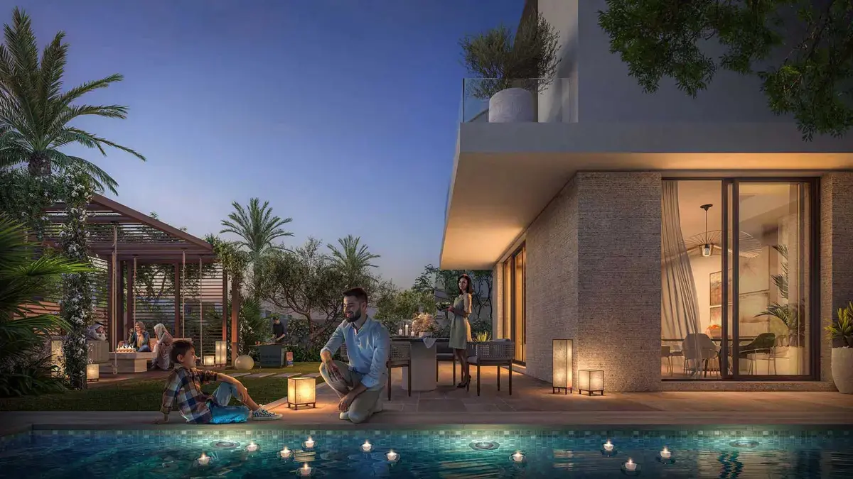 Al Reeman luxury villa community in Abu Dhabi with modern Emirati architecture and landscaped gardens