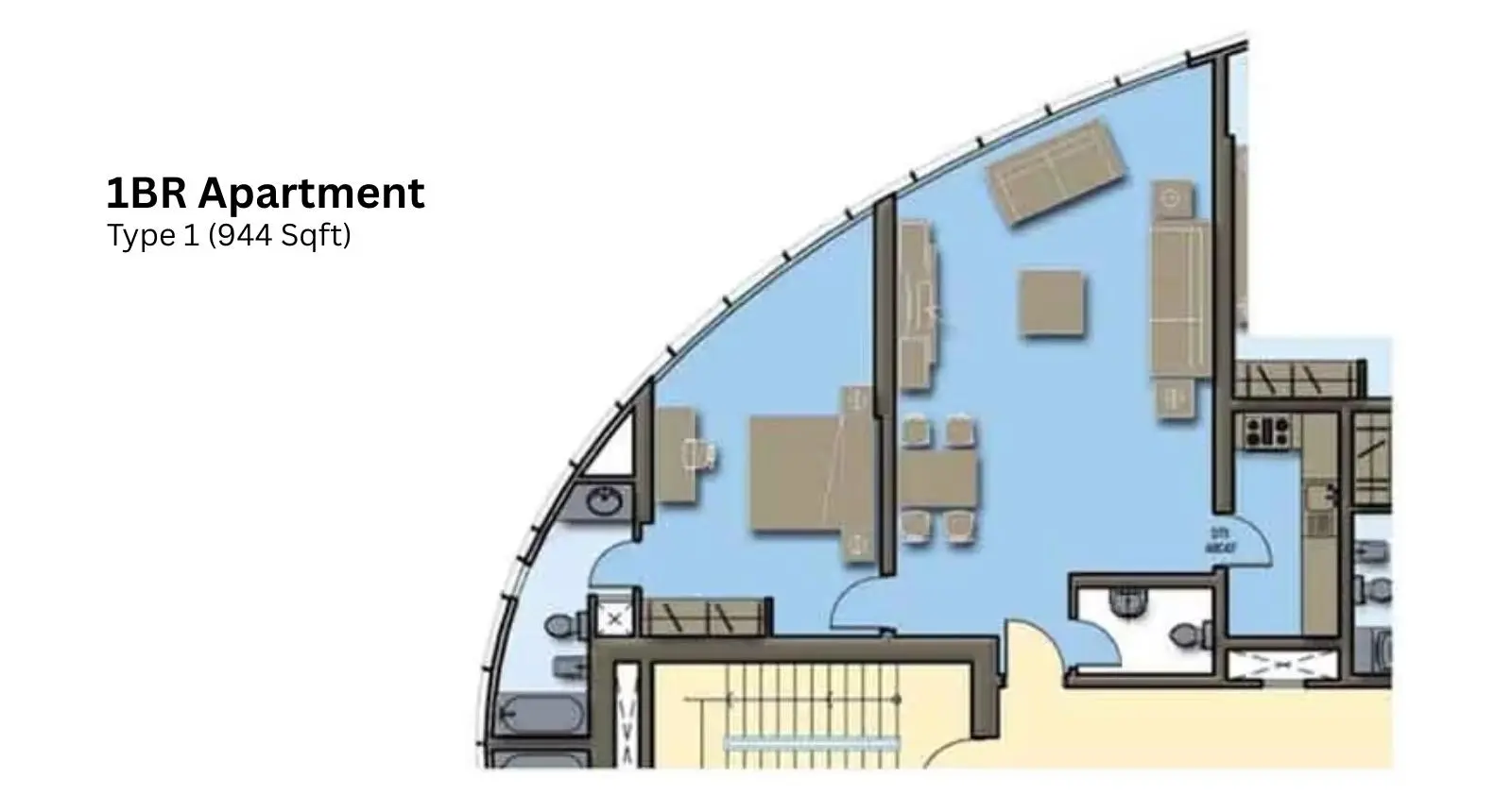 1BR Apartment floor plan