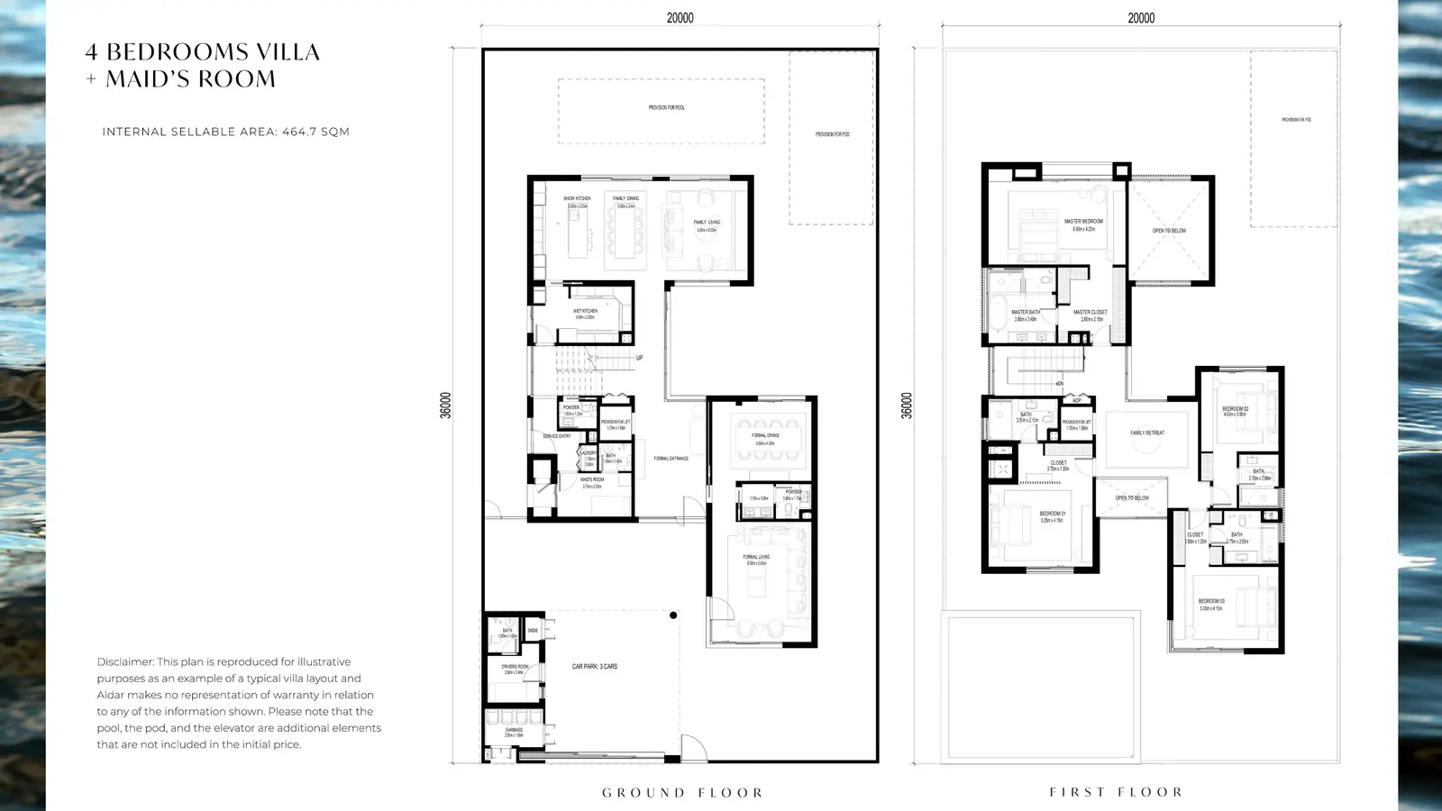 4 Bedrooms Villa + Maid’s Room floor plan