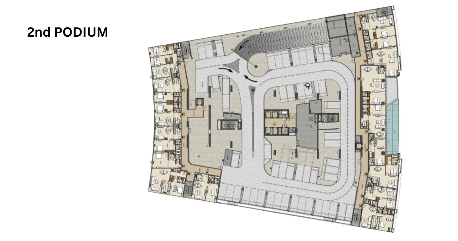 Marina Bay 2nd Podium floor plan on Al Reem Island Abu Dhabi featuring modern residential layout and building design.