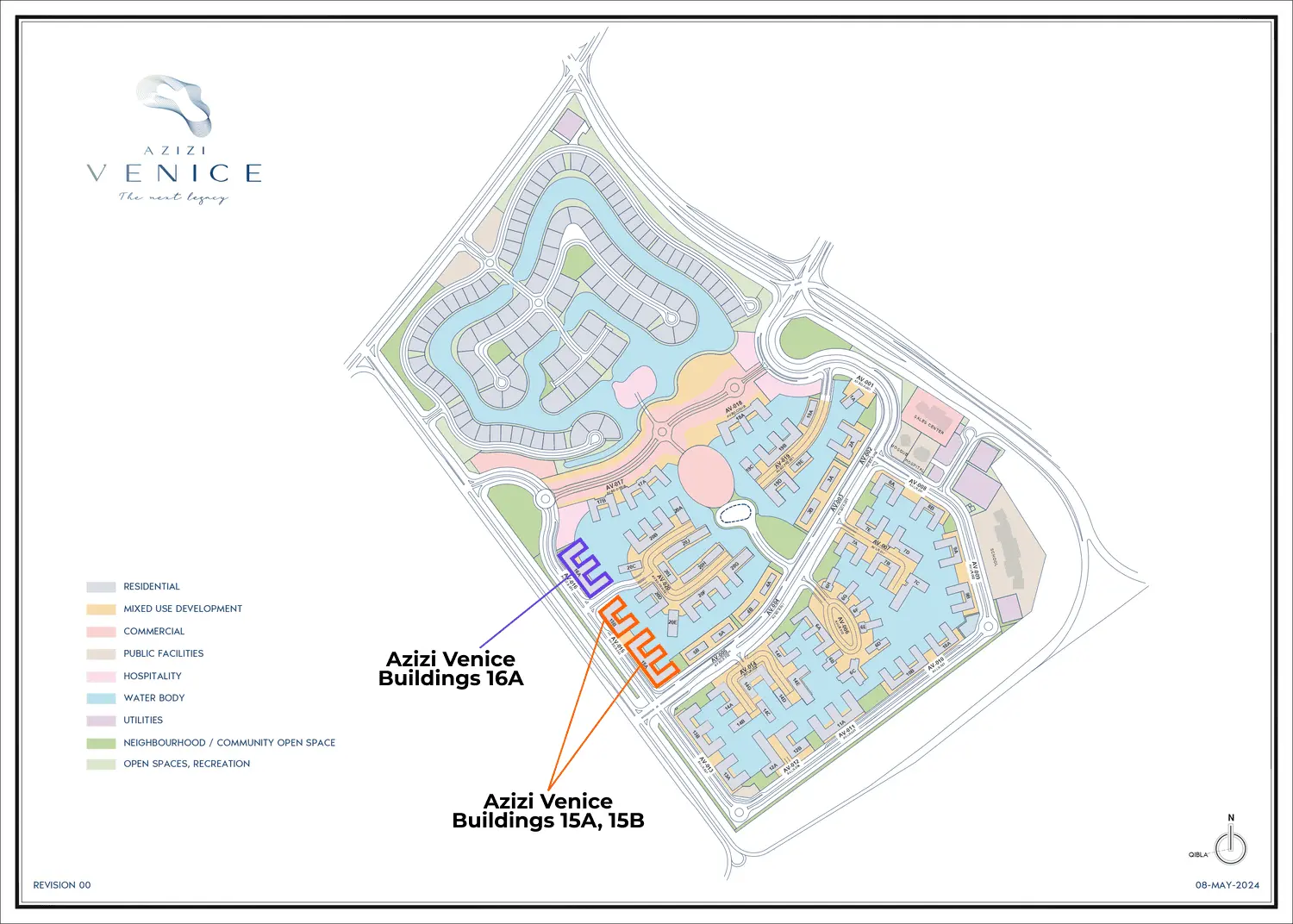 Azizi Venice Buildings 15 and 16 master plan