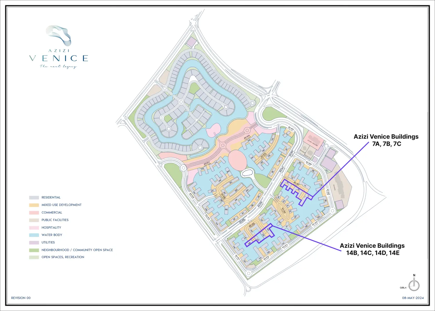 Azizi Venice Buildings 7 and 14 master plan