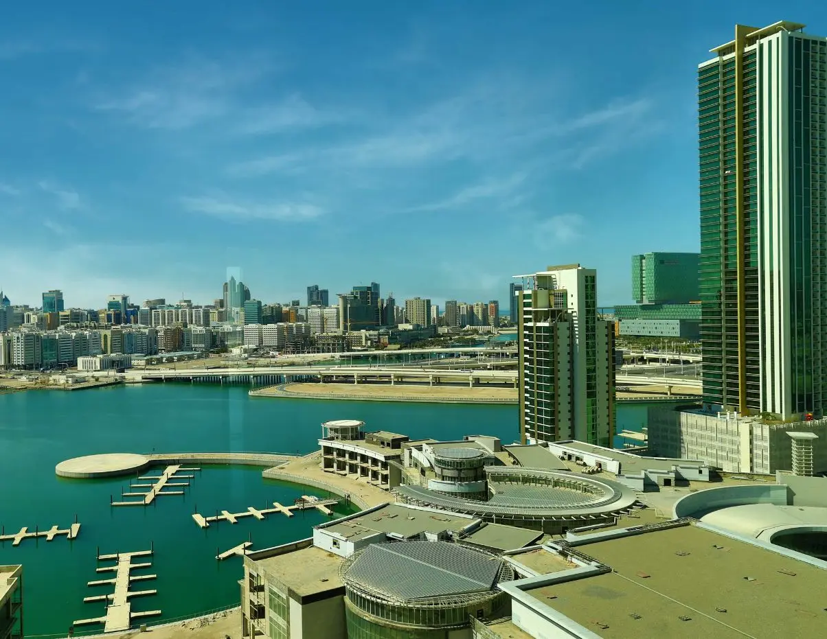 Burooj Views master plan Marina Square Al Reem Island Abu Dhabi showcasing residential tower, landscaped community, waterfront layout, and surrounding amenities.