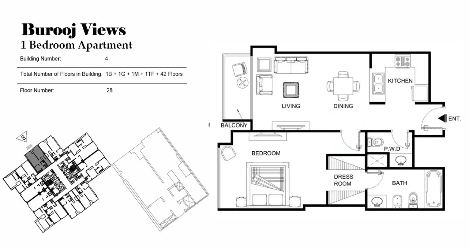 1BR Apartment floor plan