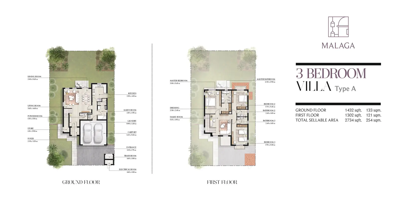 3 Bedroom Villa floor plan