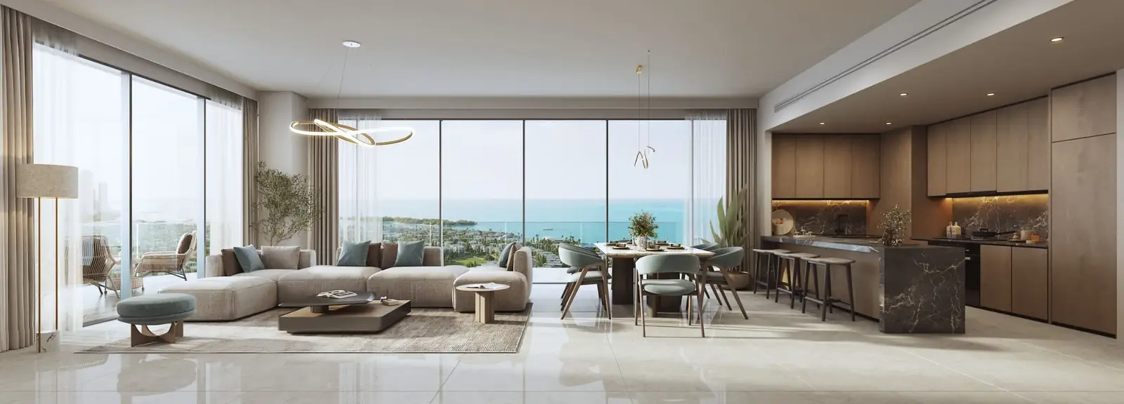 Residents lounge interior at Rotana Residences Al Reem Island Abu Dhabi offering upscale communal space for luxury apartment living.