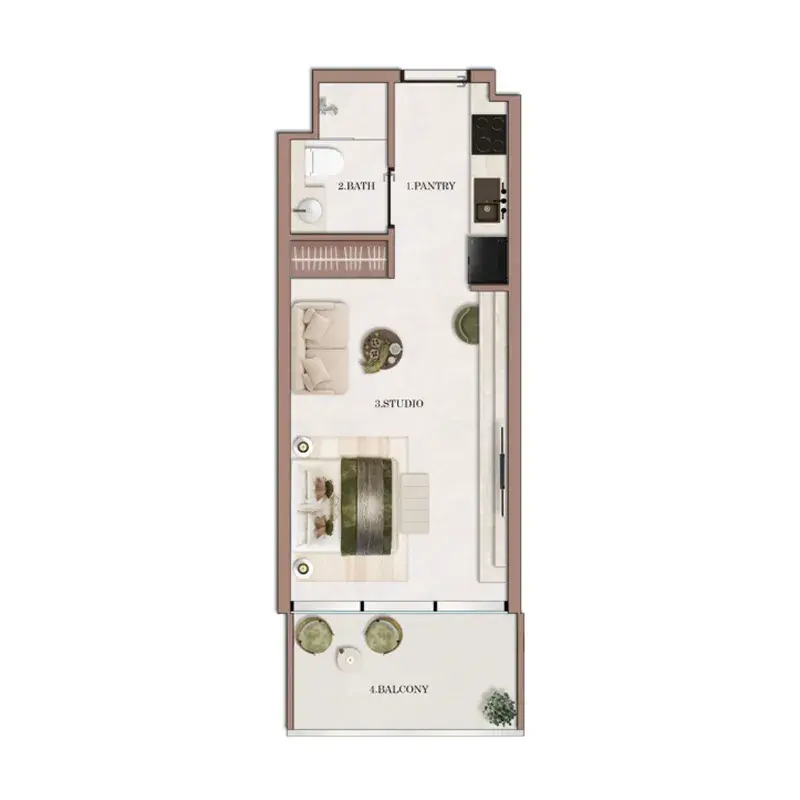 Studio apartments - Havencia floor plan