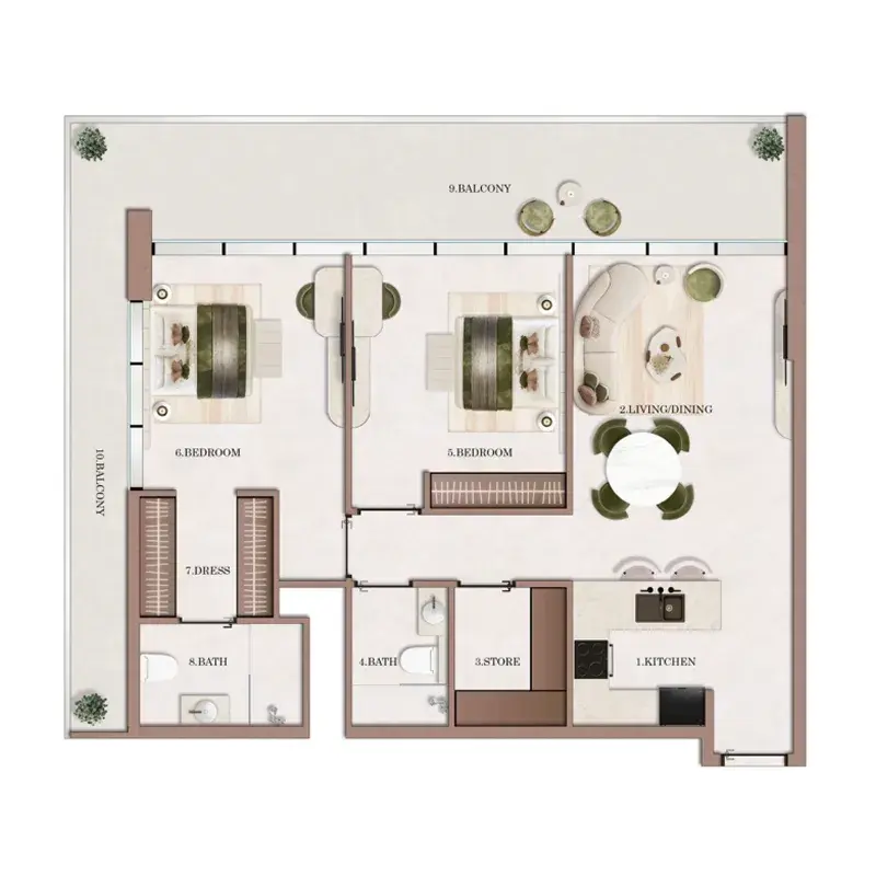 2 Bedrooms apartments - Havencia