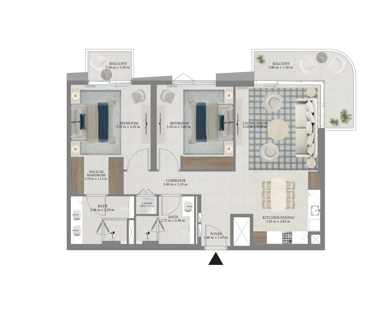 2 Bedrooms apartments - Fior 1
