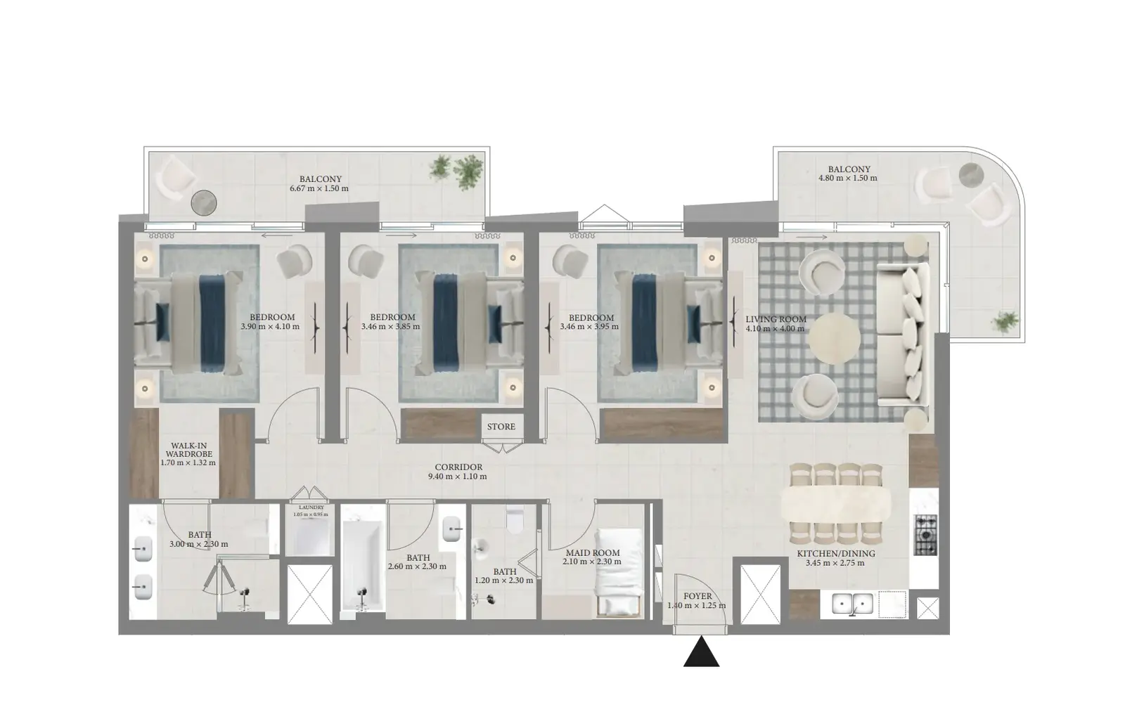 3 Bedrooms apartments - Fior 1