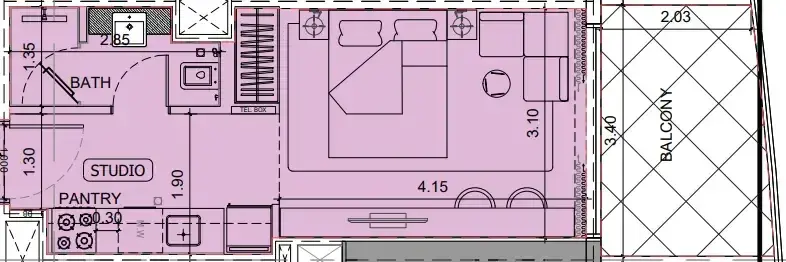 Studio apartments - Project Maybach floor plan
