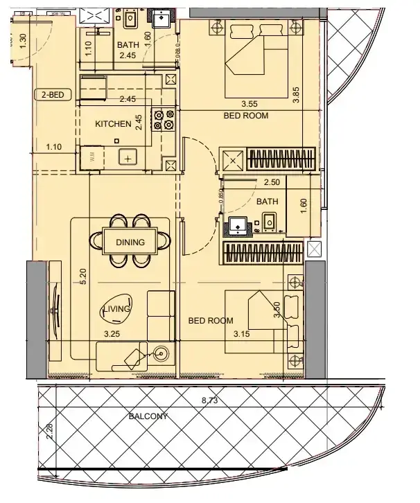 2 Bedrooms apartments - Project Maybach