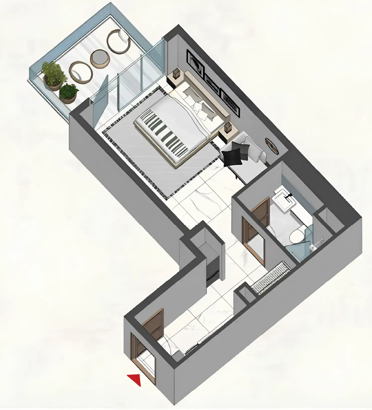 Studio apartments - Comfort by Roof floor plan