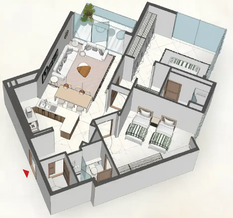 2 Bedrooms apartments - Comfort by Roof