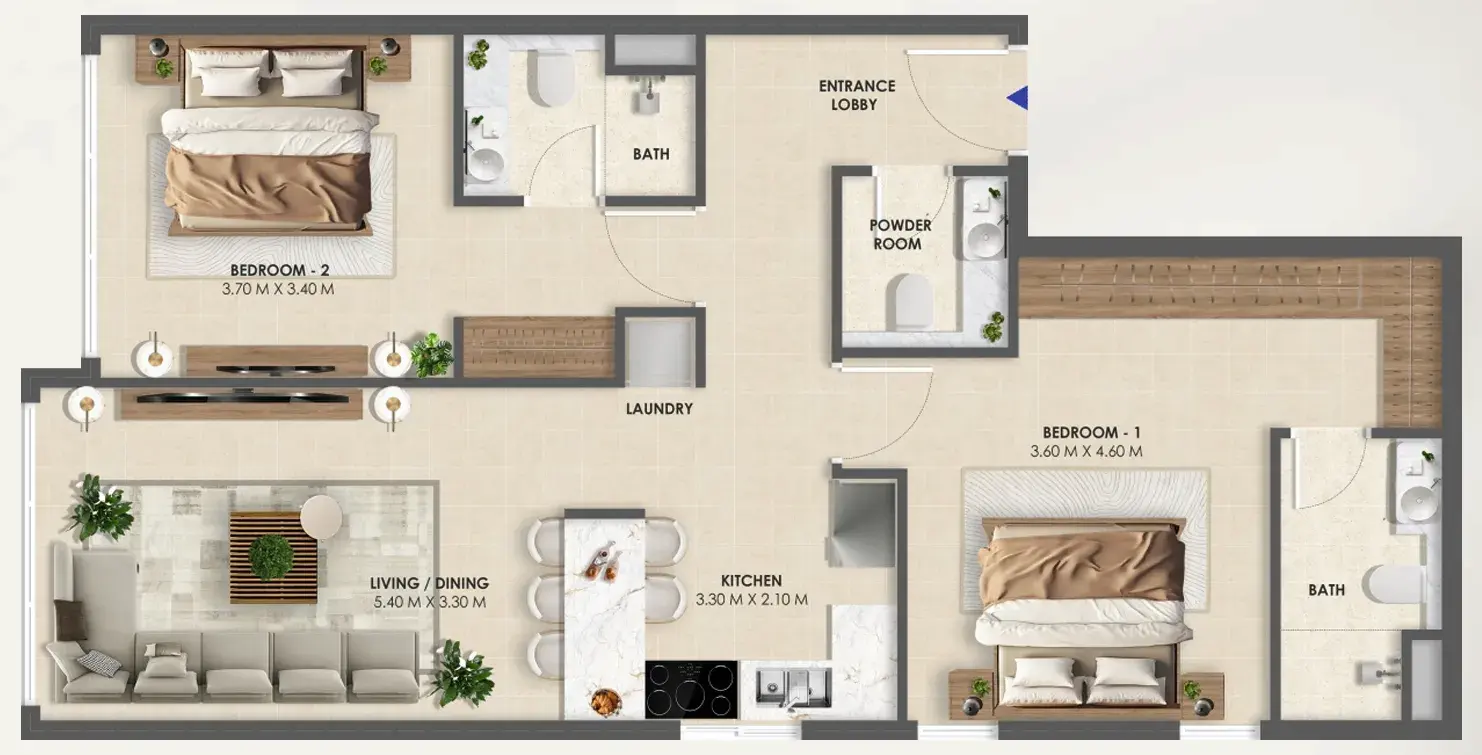 2 Bedrooms apartments - Vivida Residences