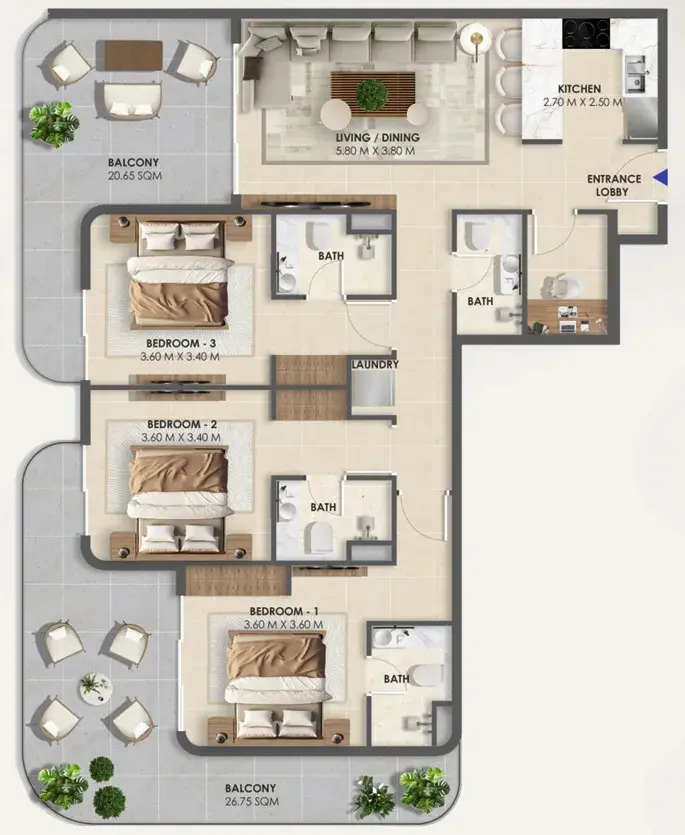3.5 bedrooms apartments - Vivida Residences