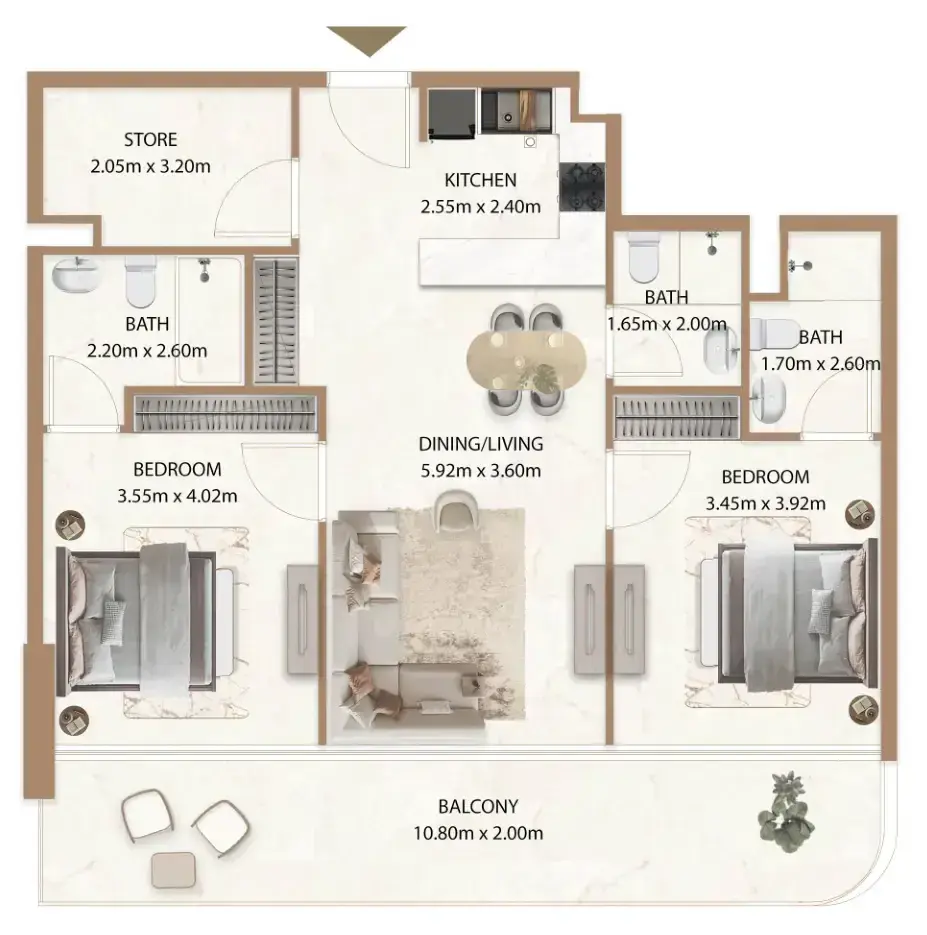 2 Bedrooms apartments - Veda by AUM Development